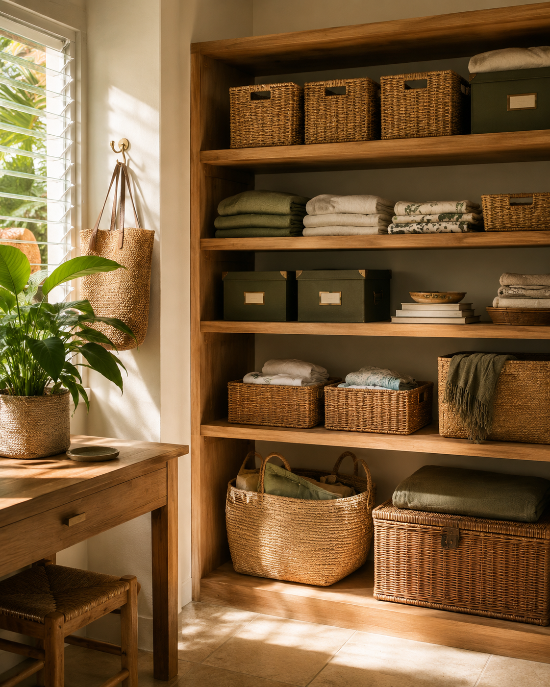 Rangements chaleureux et organisés par une home organizer à Nouméa